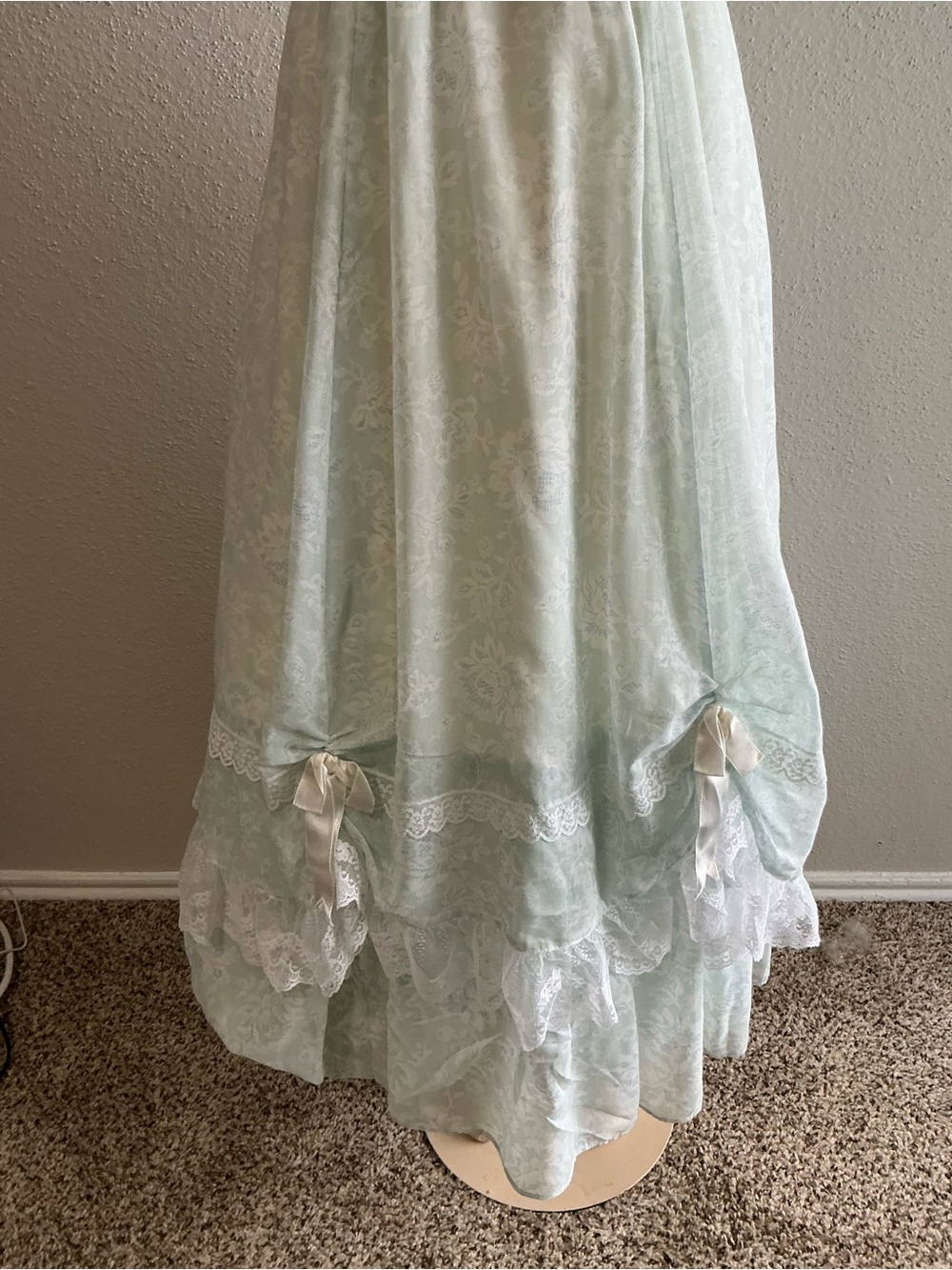Rare VTG Gunne Sax Jessica McClintock Mint Prairie Lace Maxi Dress Cottagecore S - Picture 4 of 14